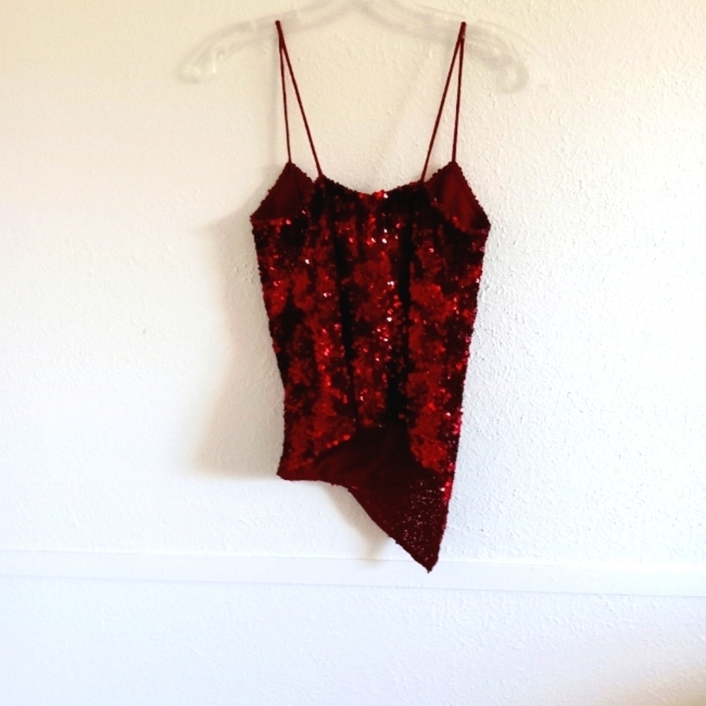 Cache Red Sequin Camisole - Picture 7 of 7